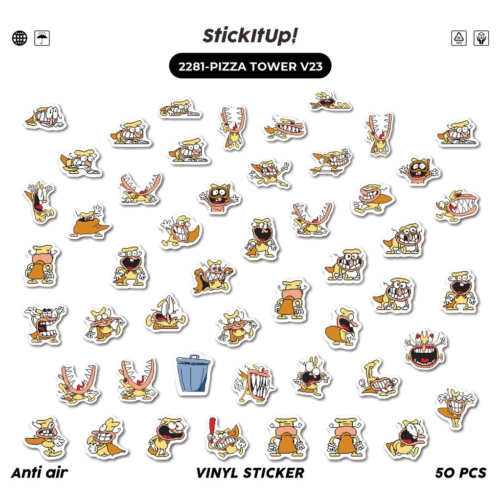 

COD✨ 50 Pcs Stiker PIZZA TOWER V23 Lucu Anti Air Untuk Dekorasi Notebook Sepeda Skateboard Handphone DIY