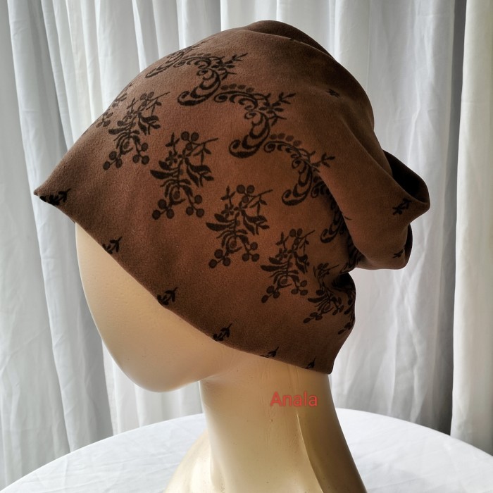 turban wanita modern - mocca