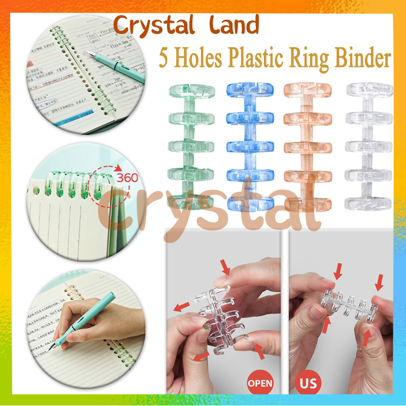 

Ring Binding Binder Plastik / Lubang Spiral Binder DIY Loose Leaf Paper