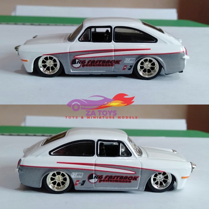 KMS99 Diecast Volkswagen VW 1600TL Fastback Putih Loose by Jada Toys 1:64