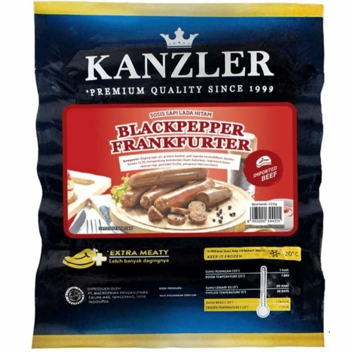 

KANZLER SOSIS SAPI LADA HITAM / BLACKPEPPER FRANKFURTER 300g