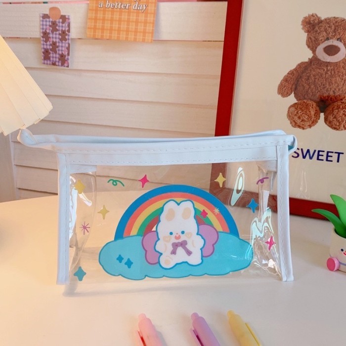 

korean style big pencil box organizer bag kotak pensil besar - WhiteRabbit B by Summerstore Id