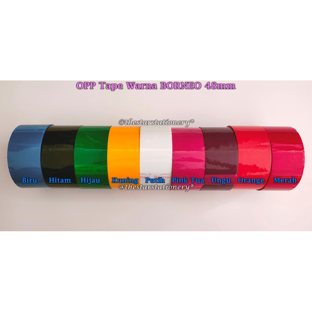 

(1 Biji) OPP Tape Warna Borneo 2 Inch / OPP Tape Borneo Core Orange / Lakban Warna Borneo 48 mm