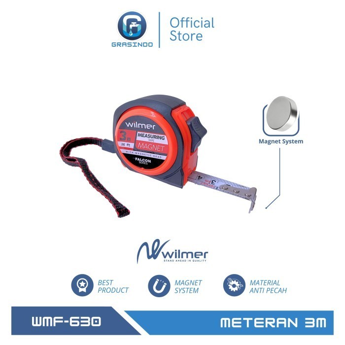 

Meteran 3 m / Meteran Wilmer 3 m Magnetik System WMF-630