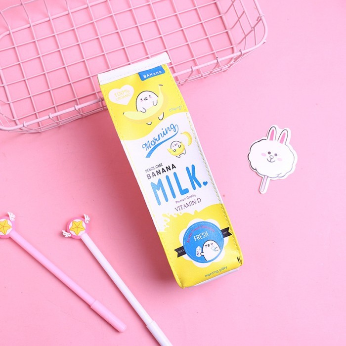 

Best[Promo] TOKKADO Milki Pencil Case Kotak Pensil Pouch Anak Sekolah Susu Lucu - Yellow Banana