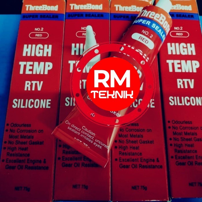 

Lem Threebond SUPER SEALER No.2 HIGH Temp RTV Silicone Red Merah 75gr / 75 GR MR
