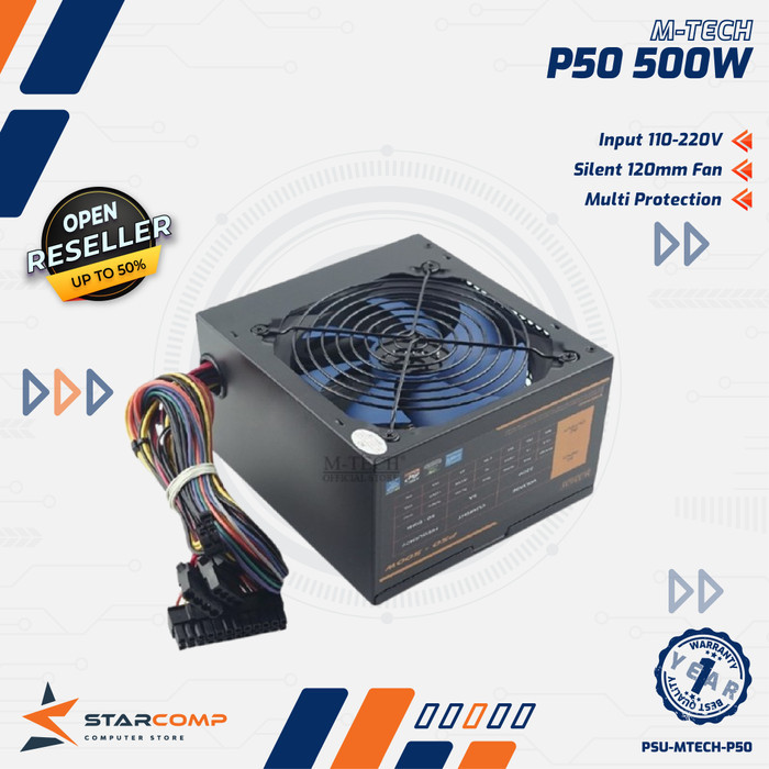 Power Supply 500w M-Tech P50 PSU 500w PSU gaming