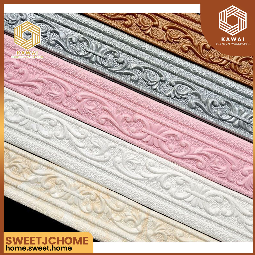 Kawaii Wallpaper - Wallpaper Dinding 3D List Dekoratif Foam / wallpaper 3D Foam 2,3m x 8,5cm tebal 8