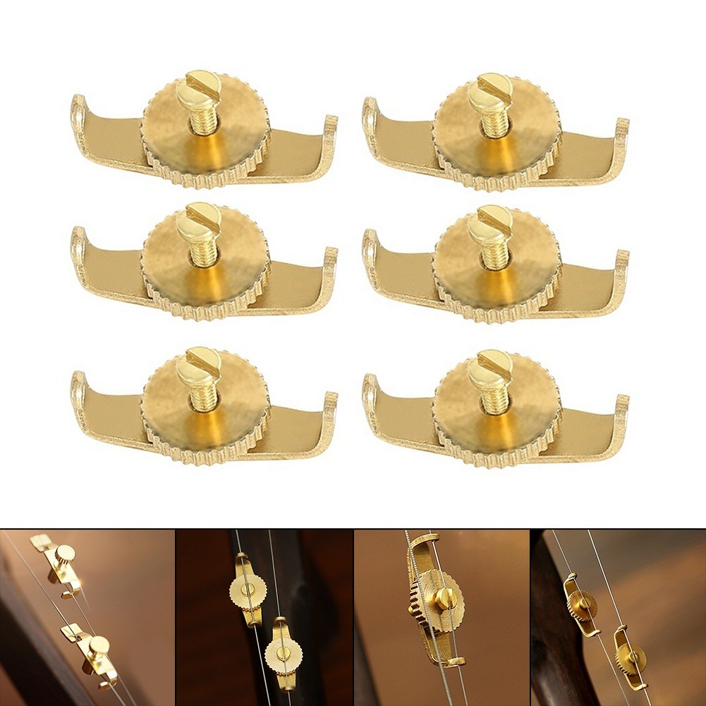 6pcs Copper Erhu Trimmer Erhu String Tuner Instrument Violin Supplies Adjust Tools Fine Bridge Winde