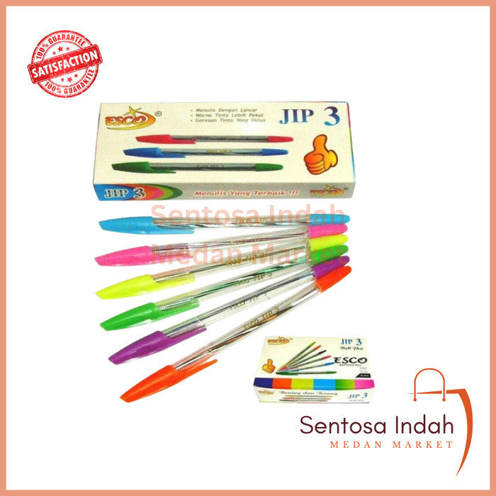 

Pulpen / Ballpoint Esco Jip 3 Isi 12 Pcs