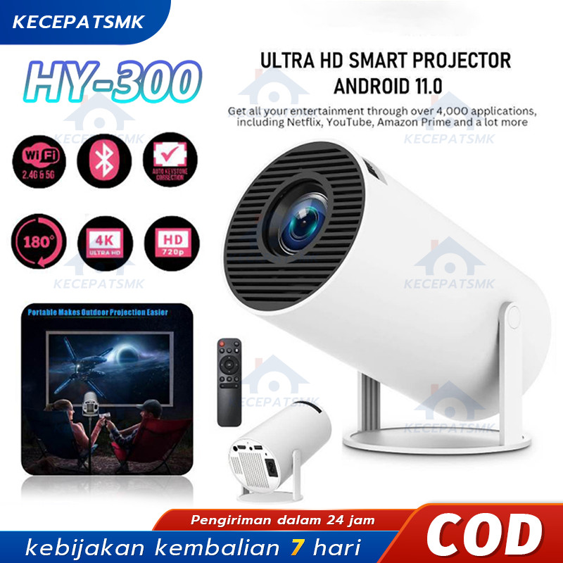 XGODY Gimbal3 Smart Proyektor Android 11.0 4K UHD WiFi6 Bluetooth 5.0 1GB+8GB HY300 Proyektor Androi