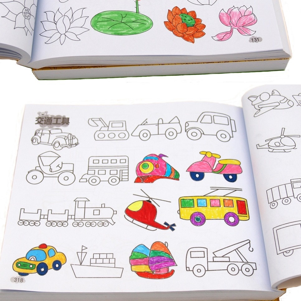 

【Ready】buku mewarnai anak anak 8000 object drawing book activity book