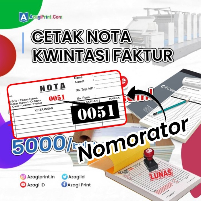 

Tambahan Finising Nota Custom Bon / Cetak Nota / Cetak Kwitansi + Finishing Nomorator