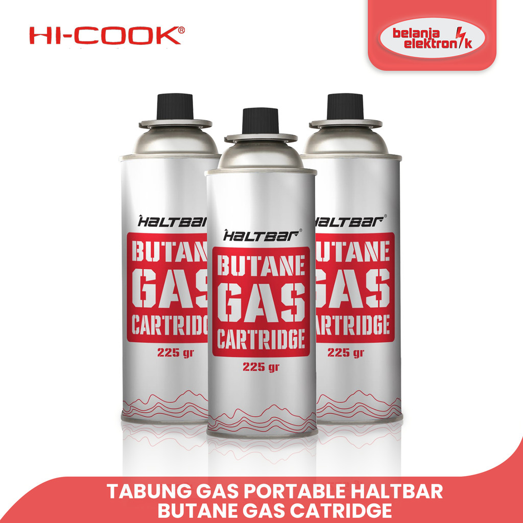 TABUNG GAS PORTABLE HALTBAR BUTANE GAS CARTRIDGE / GAS KALENG 225 GRAM