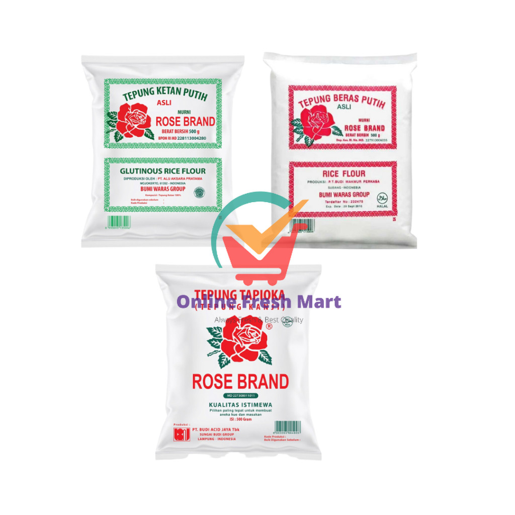 

Tepung Tapioka Kanji Beras Ketan Rose Brand 500g - Online Fresh Mart Denpasar