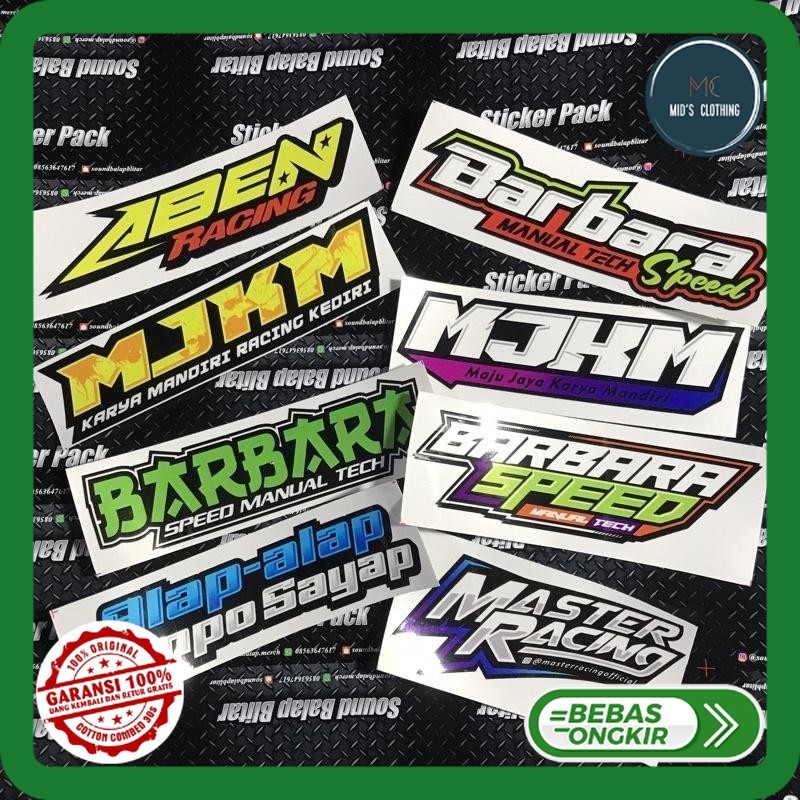 [Vinyl] Stiker Motor Racing MJKM Barbara Aben Bengkel Balap Vinyl Anti Air Per Biji