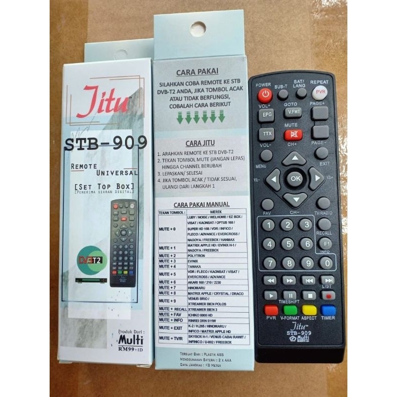 REMOT JITU 909 STB / SET TOP BOX UNIVERSAL JITU STB-909 SEMUA MERK / REMOTE SEGALA MERK MATRIX LUBY 
