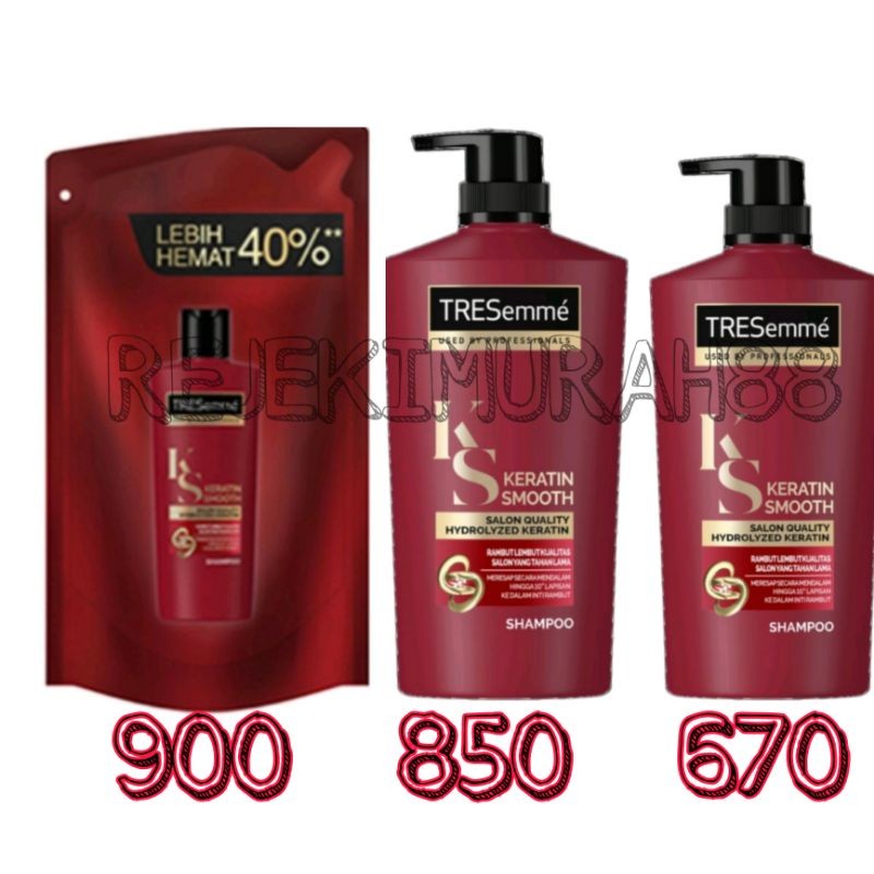 Tresemme Keratin Smooth Shampoo/Shampoo Tresemme 670/850/900ml