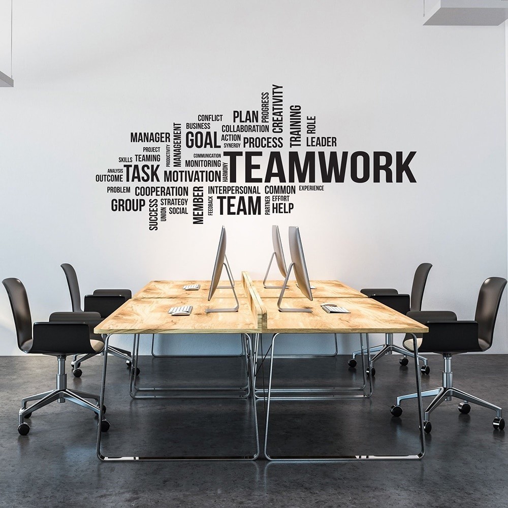 Stiker Dinding Kantor Kerja Sama Tim Kantor Motivasi Dekorasi Stiker Dinding Vinyl Kerja Sama Tim Ka
