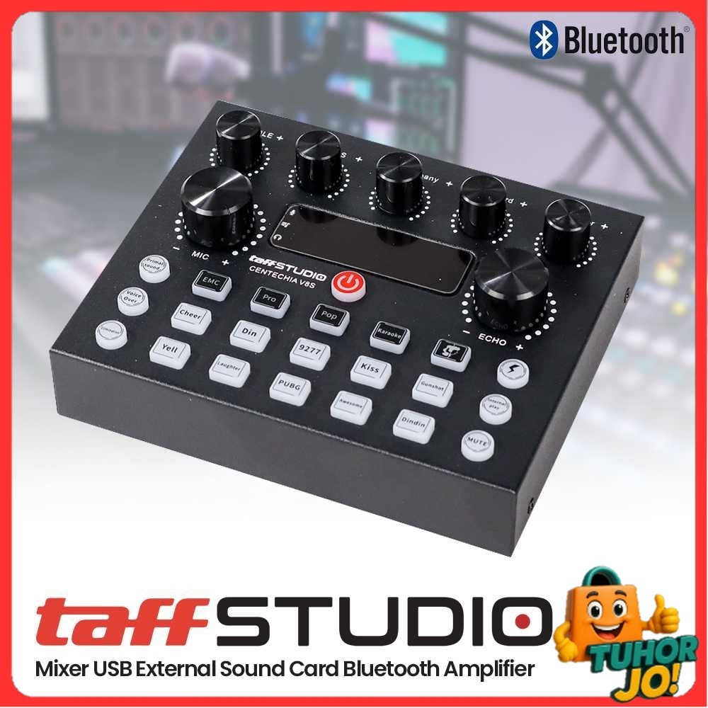 TaffSTUDIO Mixer USB External Sound Card Bluetooth Amplifier - V8S