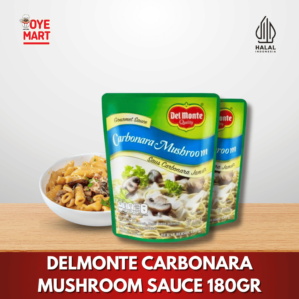 

DELMONTE CARBONARA MUSHROOM SAUCE 180GR // SAUS JAMUR // SAOS