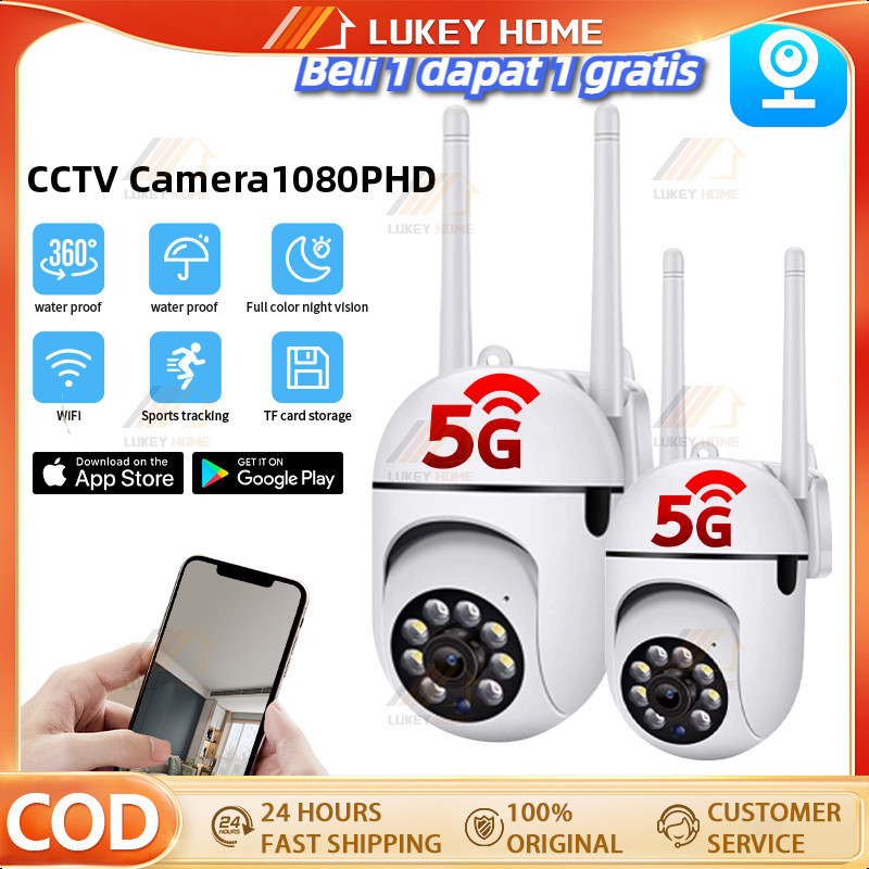 【Beli 1 dapat 1 gratis】CCTV kamera v380 pro  jarak jauh cctv mini sambung ke hp cctv satu paket leng
