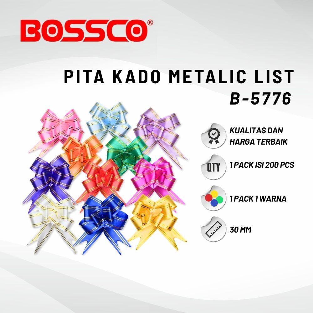 

1 Bungkus isi 200 Pcs Pita TARIK LIS EMAS 30 mm Serut Parcel Kado Souvenir GOLD STRIPE LACE 30 mm