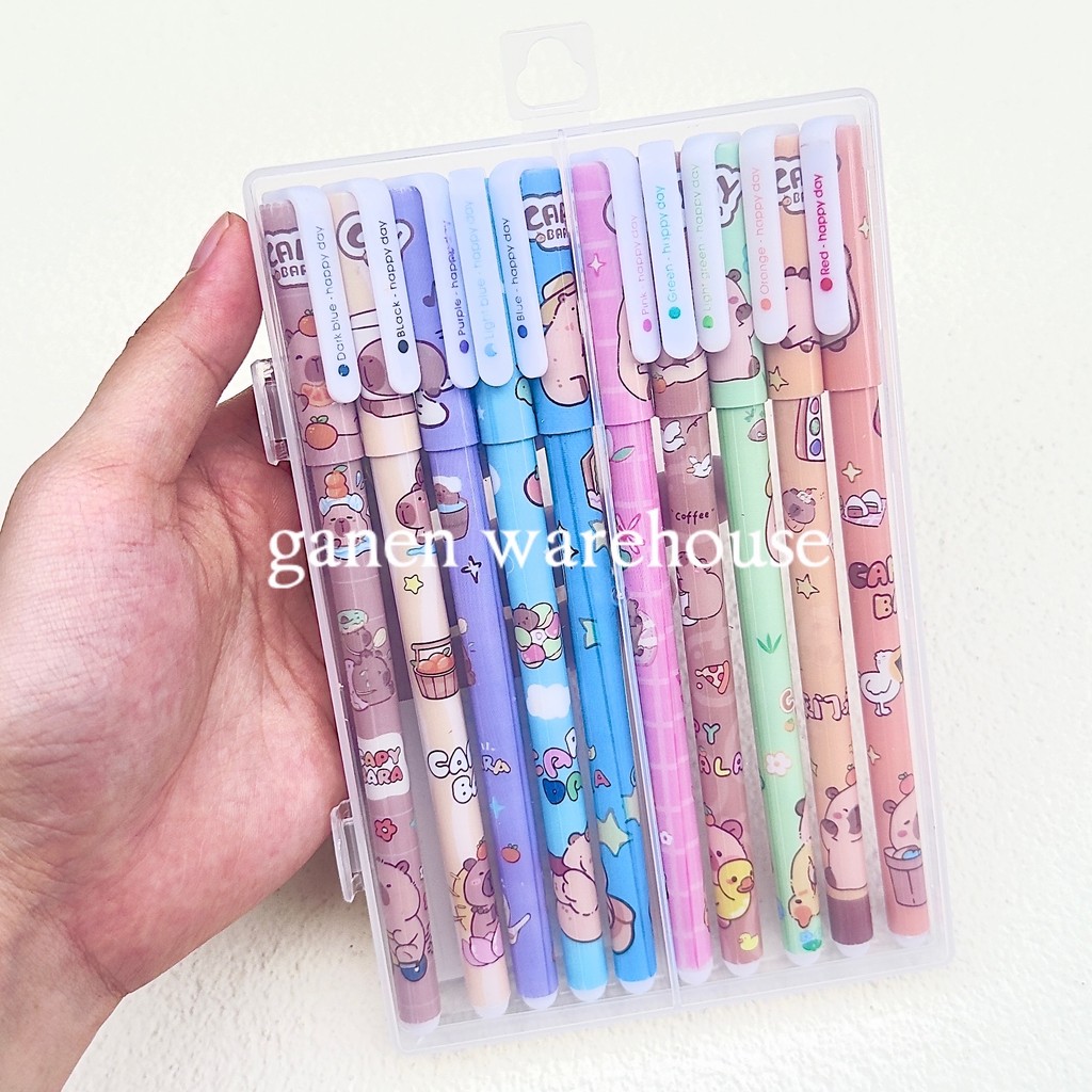 

[GW] Capybara Pena Warna Warni Isi 10 Pulpen Cair Alat Tulis