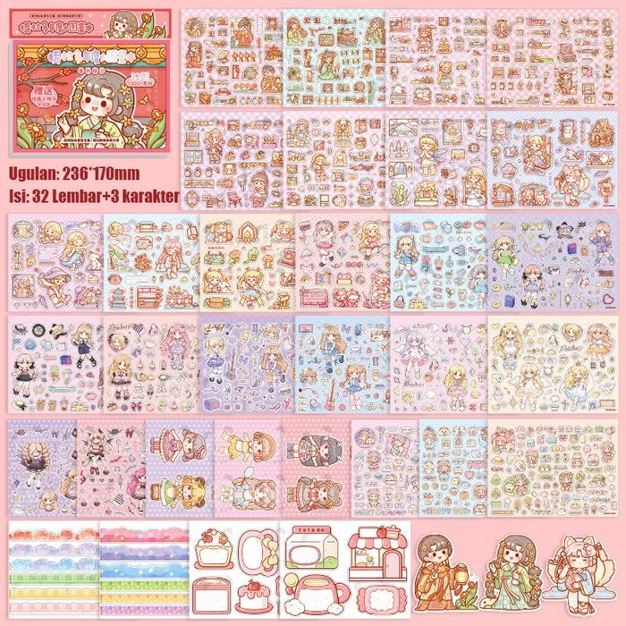 

READY TLD Stiker Buku Catatan Anak Laki-laki Buatan Tangan Stiker Buku Kertas Jepang Stiker - Girl Merah SIAP KIRIM