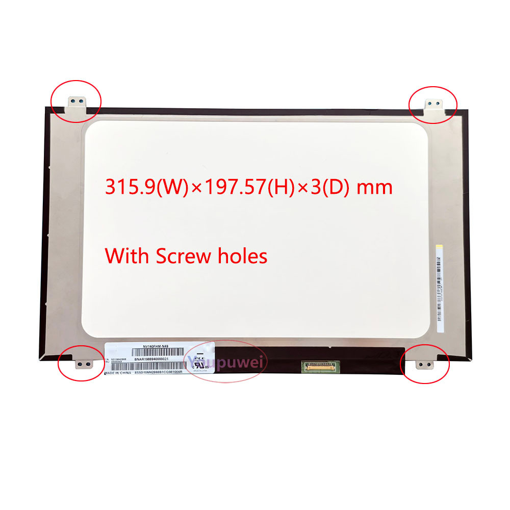 14.0-in LCD NV140FHM-N49 1920x1080 FHD IPS 30-pins eDP Laptop LED Screen replacement display