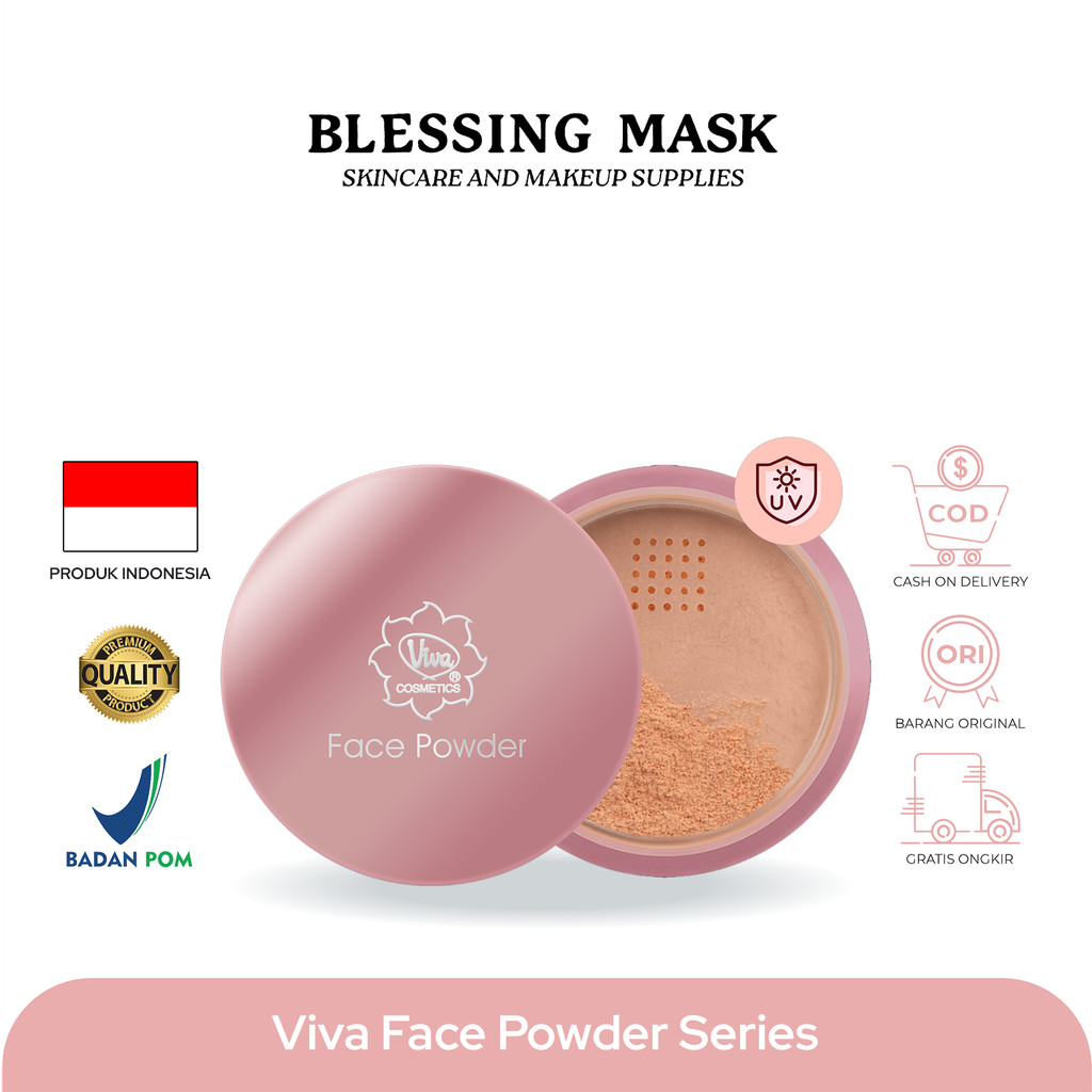 Viva Face Powder Pink 14 gr | Bedak tabur Super Halus Lembut