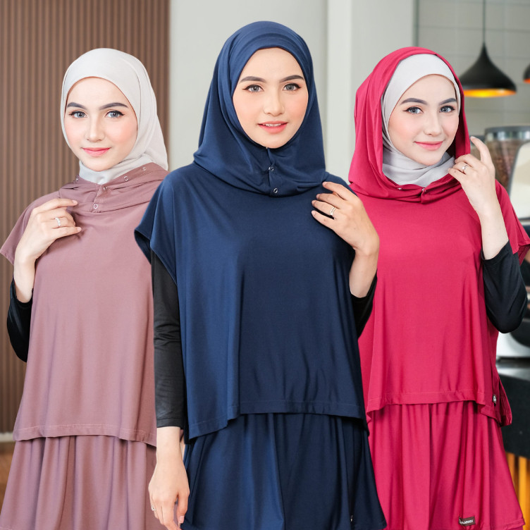 HELAIRINDU - Hijab Sport Outer Hoodie Baju Olahraga Muslim Wanita Naomi/Terbaru
