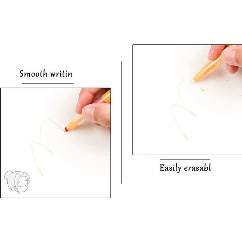 

10pcs Colors Erasable Highlighter Dual Tip Marker Fluorescent Pen Art Drawing Doodling School stationary Supplies