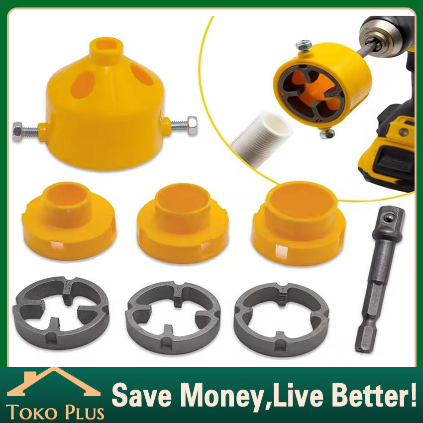 8Pcs Alat Pembuat Senai Cetakan Ulir Pipa PVC Untuk Bor Listrik Thread Kit Maker 1" 1/2" 3/4" Alat P