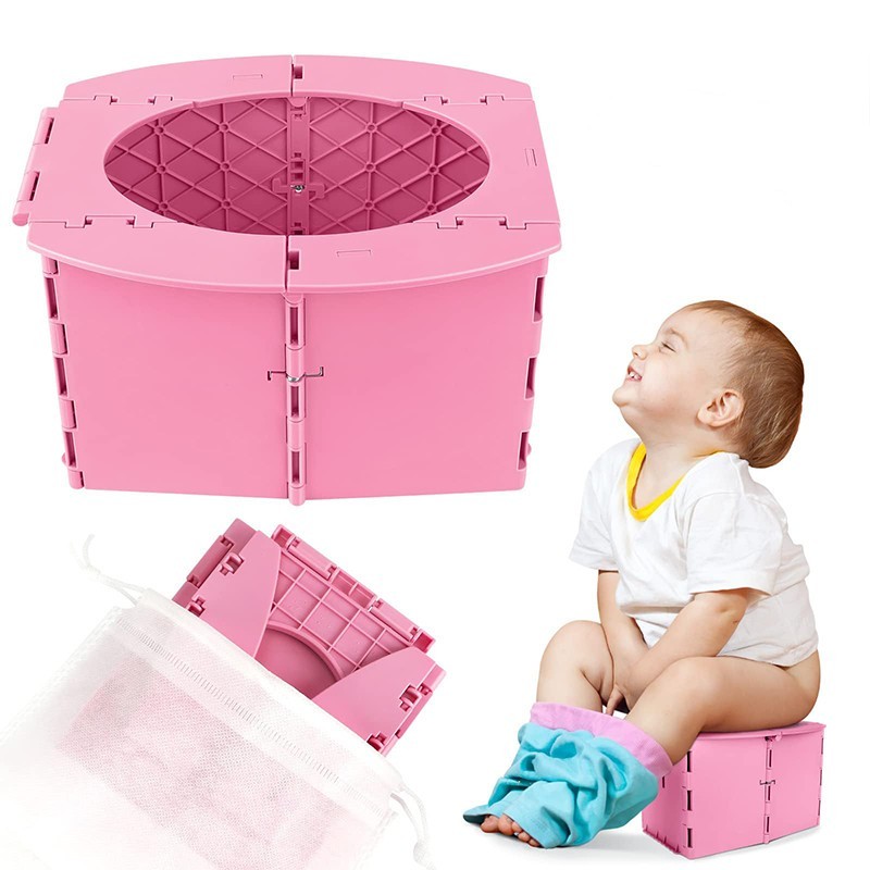 Toilet Duduk Portable Anak Wc Lipat Plastik Praktis Baby Potty Training