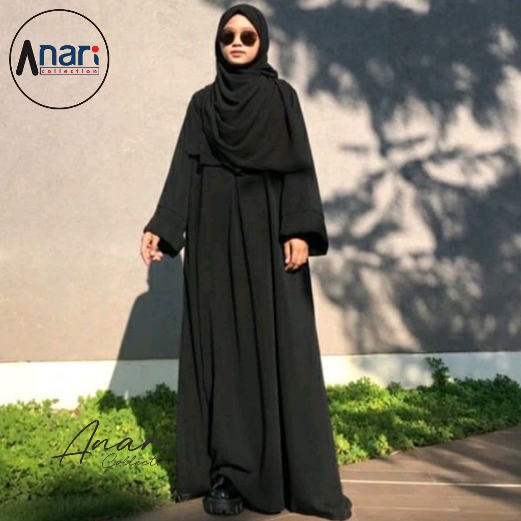 (Bisa COD) Gamis Abaya Polos Wanita Turki Umroh kekinian / Dress gamis muslim santri syar i syari/Te