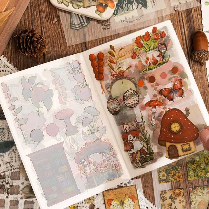 

20 pcs Vintage PET Stickers book Creativity Decorative Diary Album Scrapbooking accessories Planner Diy Junk Journal Supplies