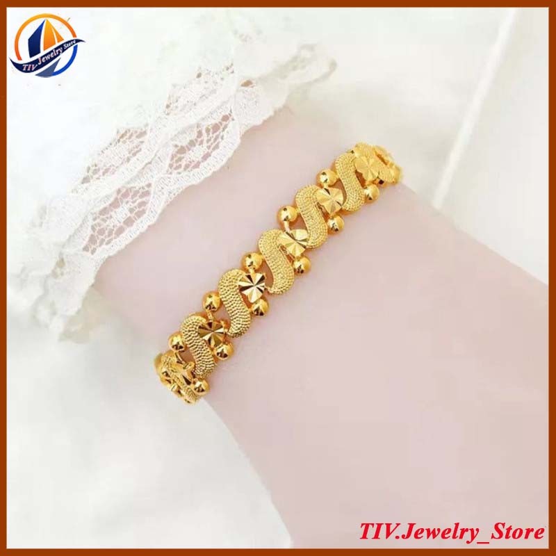 gelang hongkong emas asli 24k kadar 18,7 anti karat dapat surat toko dan dompet