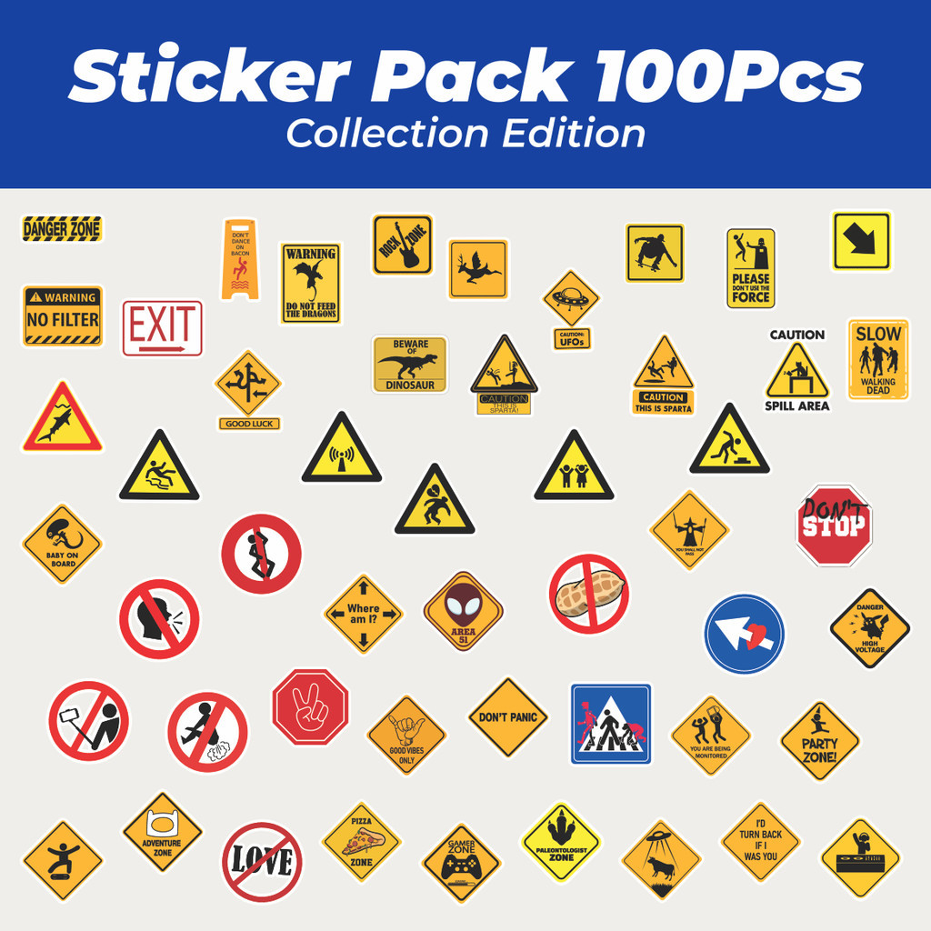 

Hot Stiker Humor Signs [Tanda Humor] Stiker Lucu Anti Air Stikers Berperekat Waterproof Sticker Decal Buat Motor Helm Buku Journal Koper Casing HP Laptop Botol Minum