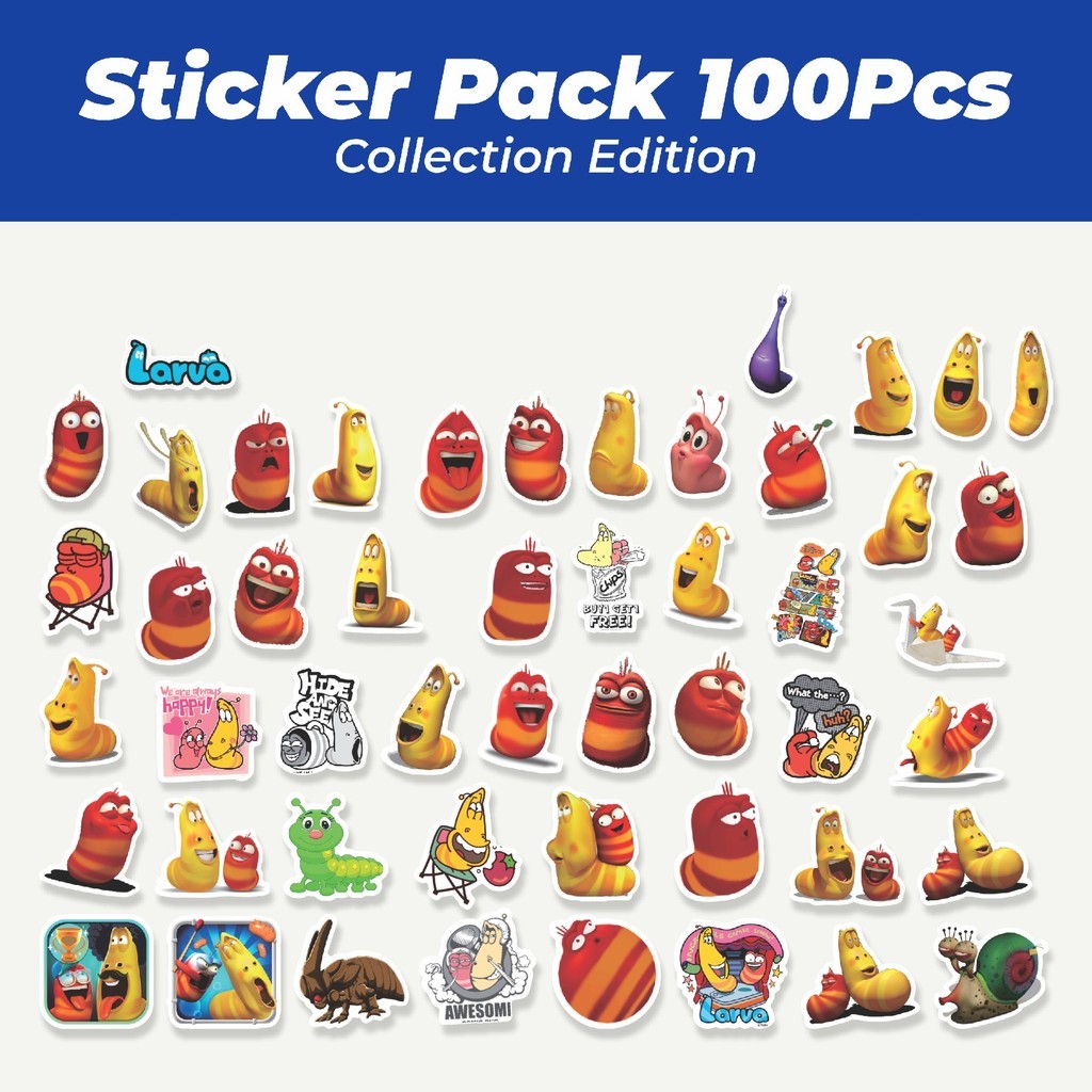 

Hot Sticker Kartun Larva Sticker Lucu Anti Air Stikers Berperekat Waterproof Sticker Decal Buat Motor Helm Buku Journal Koper Casing HP Laptop Botol Minum
