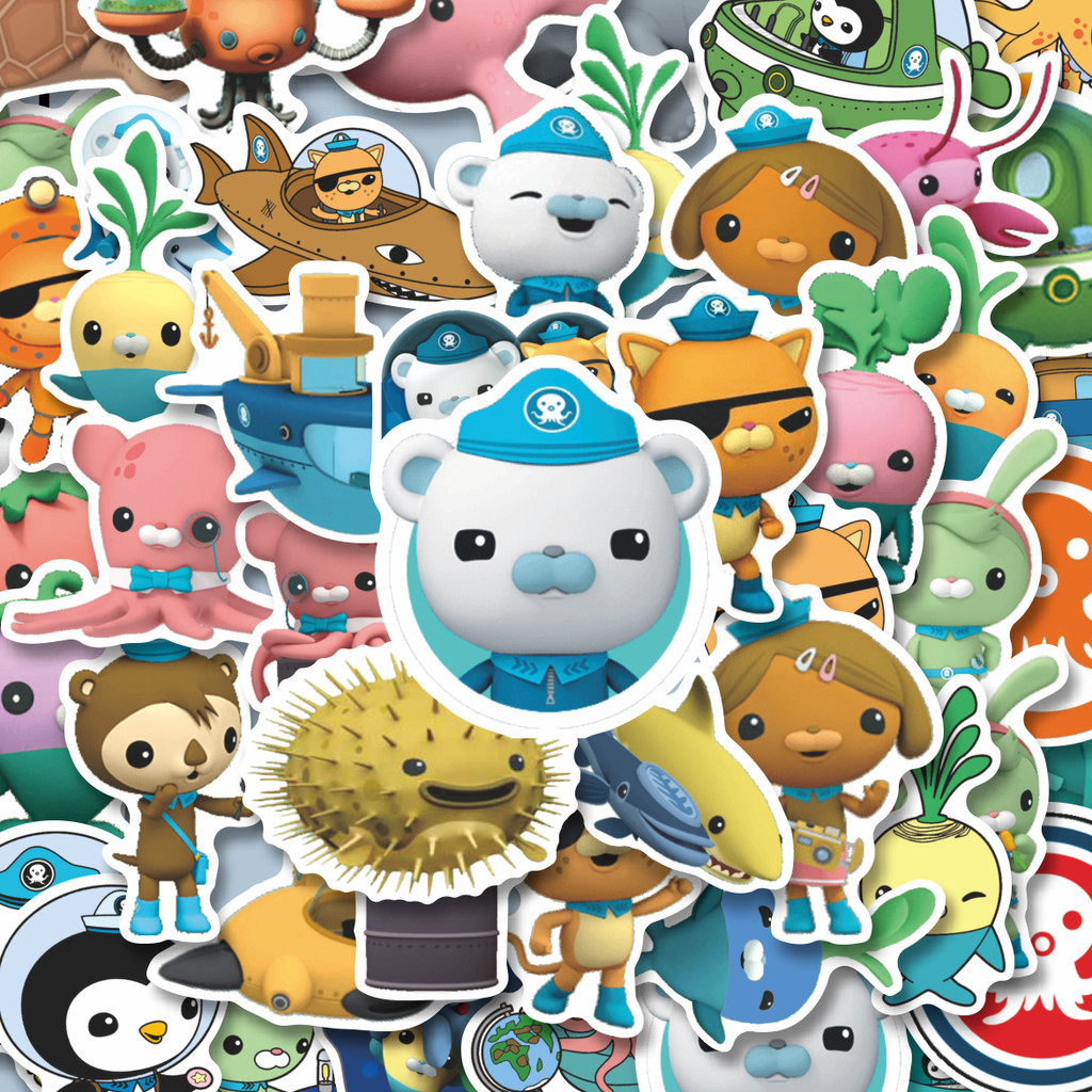 

100PCS Lucu Stiker Kartun Octonauts Stiker Aesthetic Stiker Anti Air Stikers Berperekat Waterproof sticker decal buat Motor Helm Buku Journal Koper Casing HP Laptop Botol Minum Hadiah anak