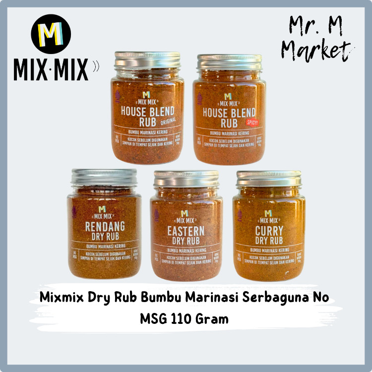 

Mixmix Dry Rub Spices 110 gram - Bumbu Marinasi Serba Guna for Grill and BBQ - Halal Large Packaging