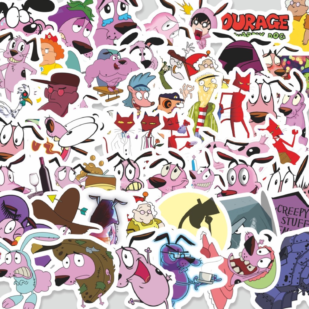 

Stiker Cutting Pack Sticker Kartun Courage The Cowardly Dog Sticker Isi 100Pcs Series Aesthetic Lucu Keren Untuk Koper Bahan Vynil