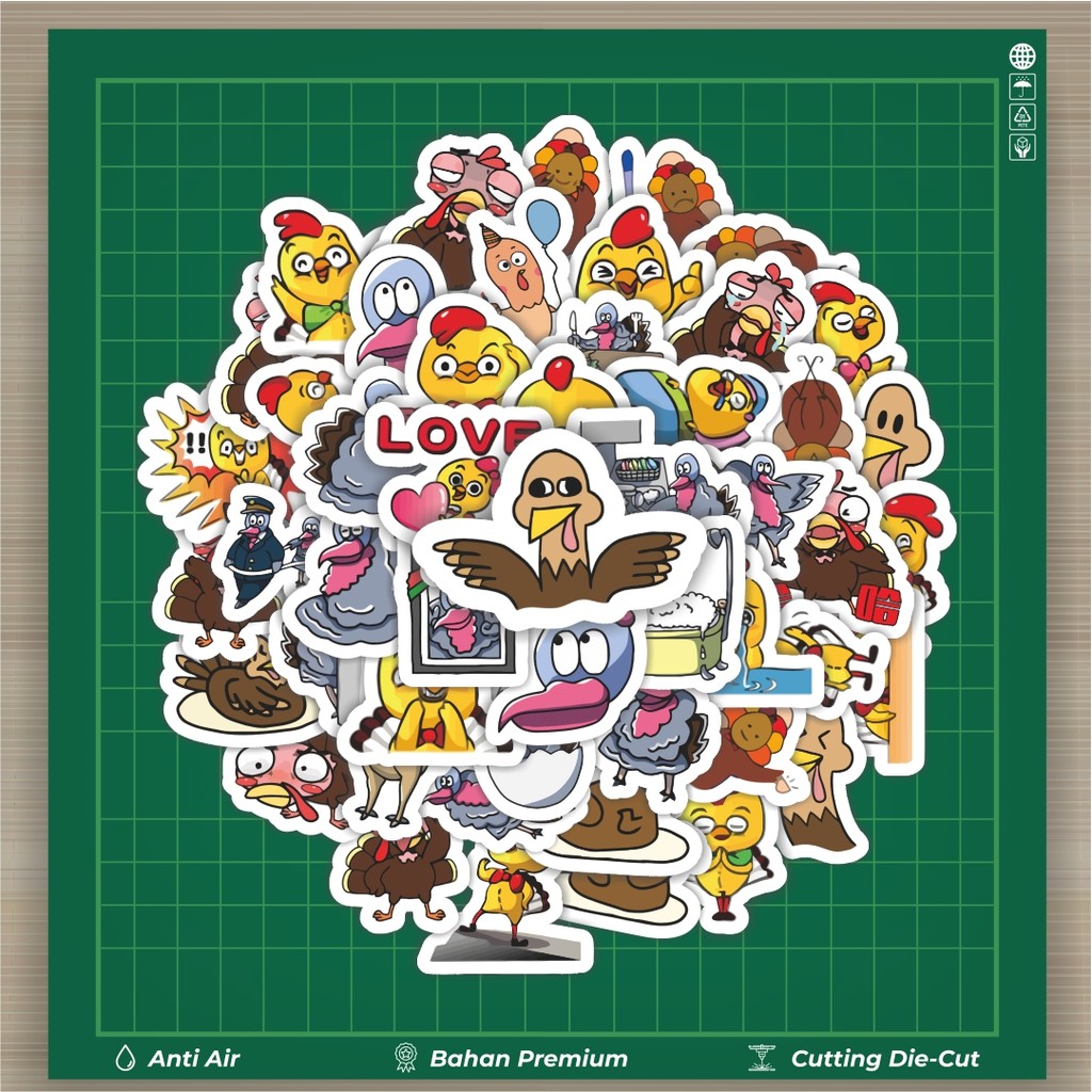 

HOT 50 PCS STIKER Sticker Hewan Kalkun Stiker Fashion Cars Decal Dingin Kartu Album Custom Vinyl Anti Air- Sticker Aesthetic Buku Journal Koper Casing HP Tablet Laptop Helm Motor Botol Minum