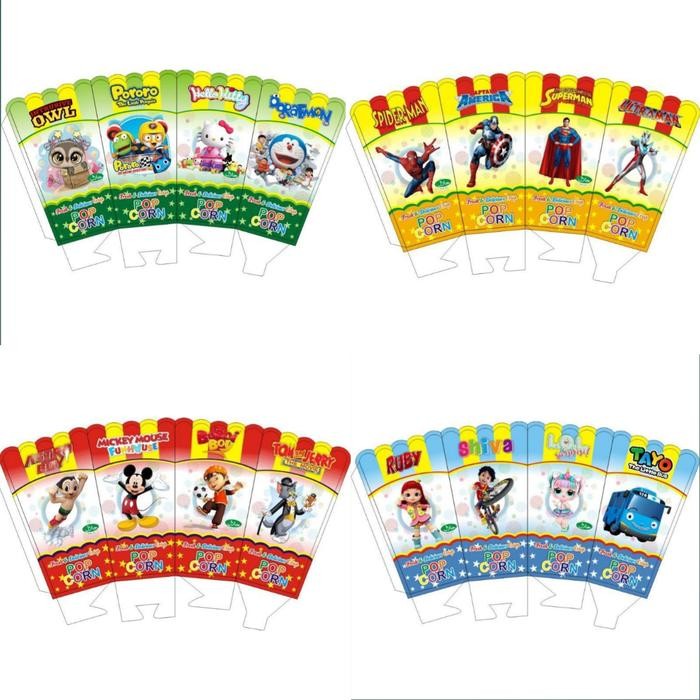 Promo KERTAS POPCORN 14×8CM/KOTAK POPCORN JUMBO/WADAH POPCORN BESAR/CUP POPC - 100pcs/lembar terlari