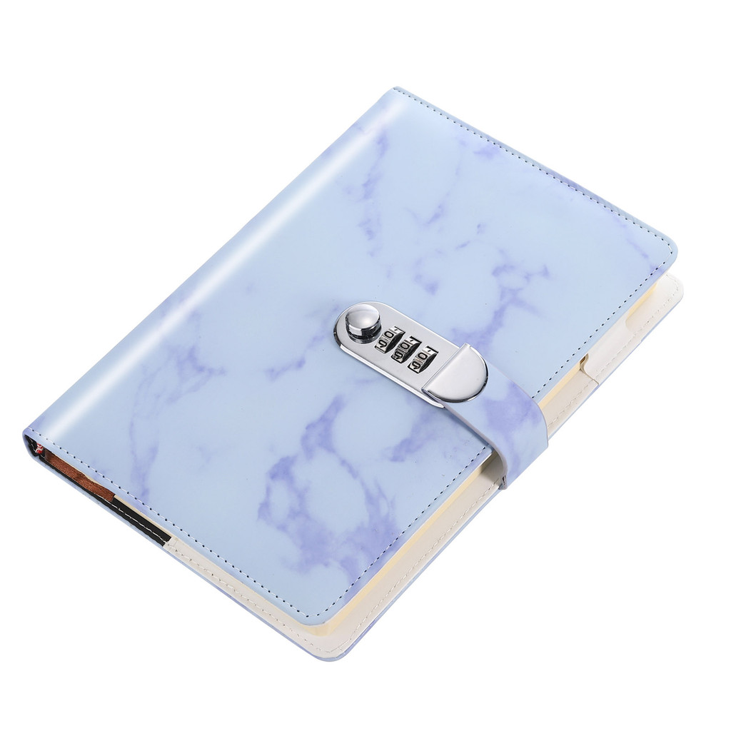 

1Pcs A5 Diary with Lock Journal with Lock Cute Journaling Leather Notebook Journal 100Pages Marble Diary with Pen Slot Card Slot