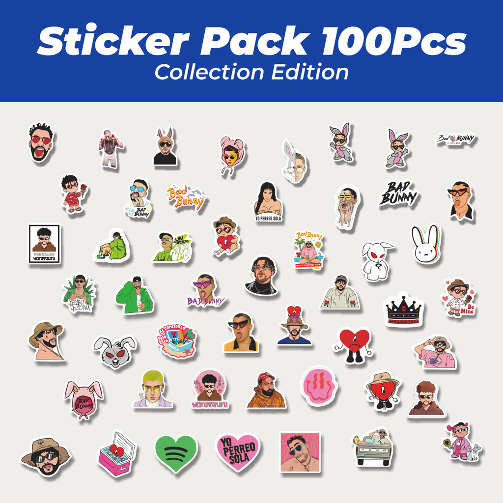 

Hot Stiker Bad Bunny [Kelinci nakal] Lucu Anti Air Stikers Berperekat Waterproof Sticker Decal Buat Motor Helm Buku Journal Koper Casing HP Laptop Botol Minum