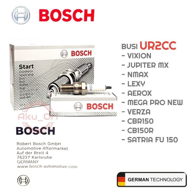 10 pcs BUSI BOSCH UR2CC untuk motor vixion jupiter mx nmax lexi satria fu (cr8e)