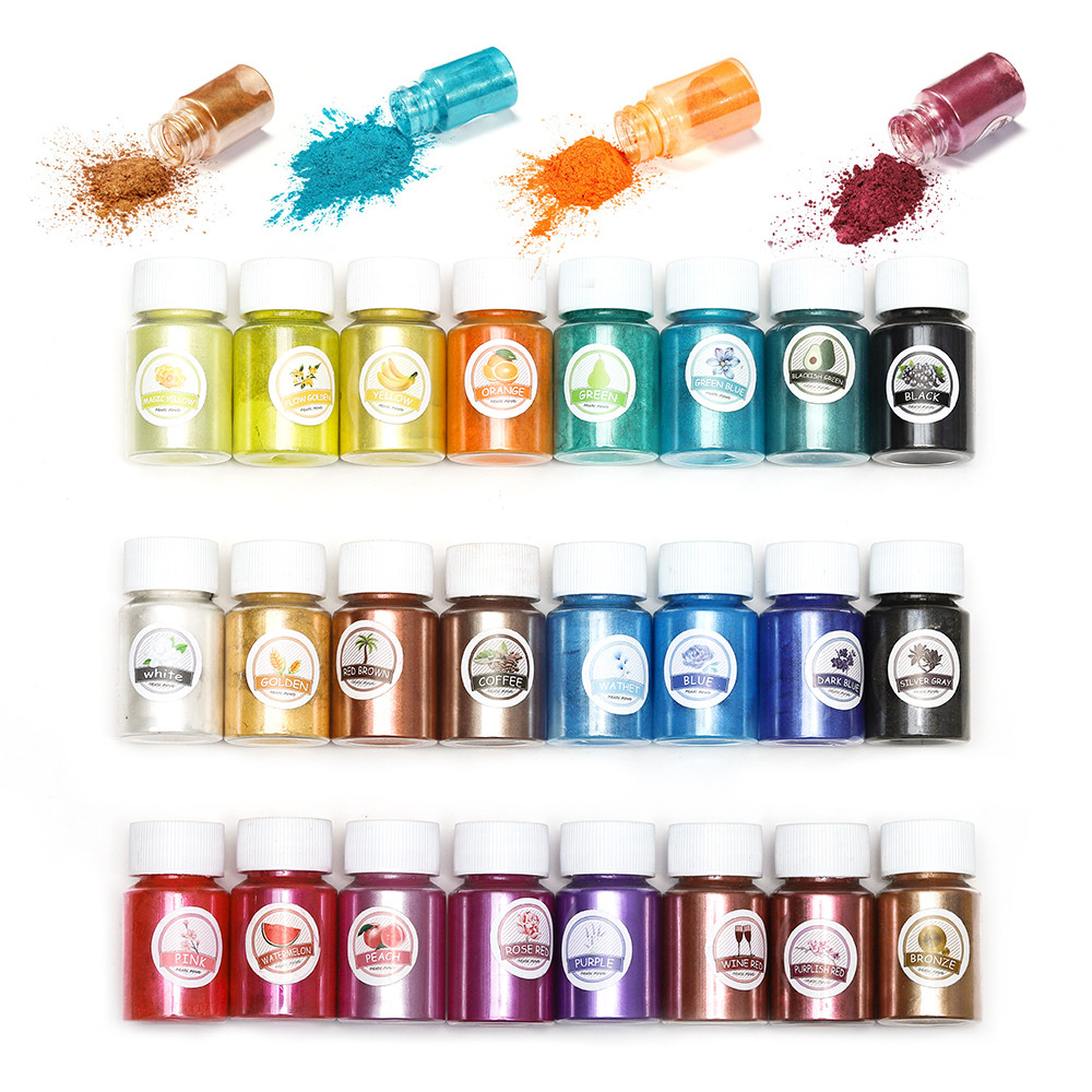 

24 Color 20ml DIY Handmade Pearlescent Mica Powder Epoxy Resin Dye Pearl Pigment Resin Glue Pigments Material for Jewelry Making