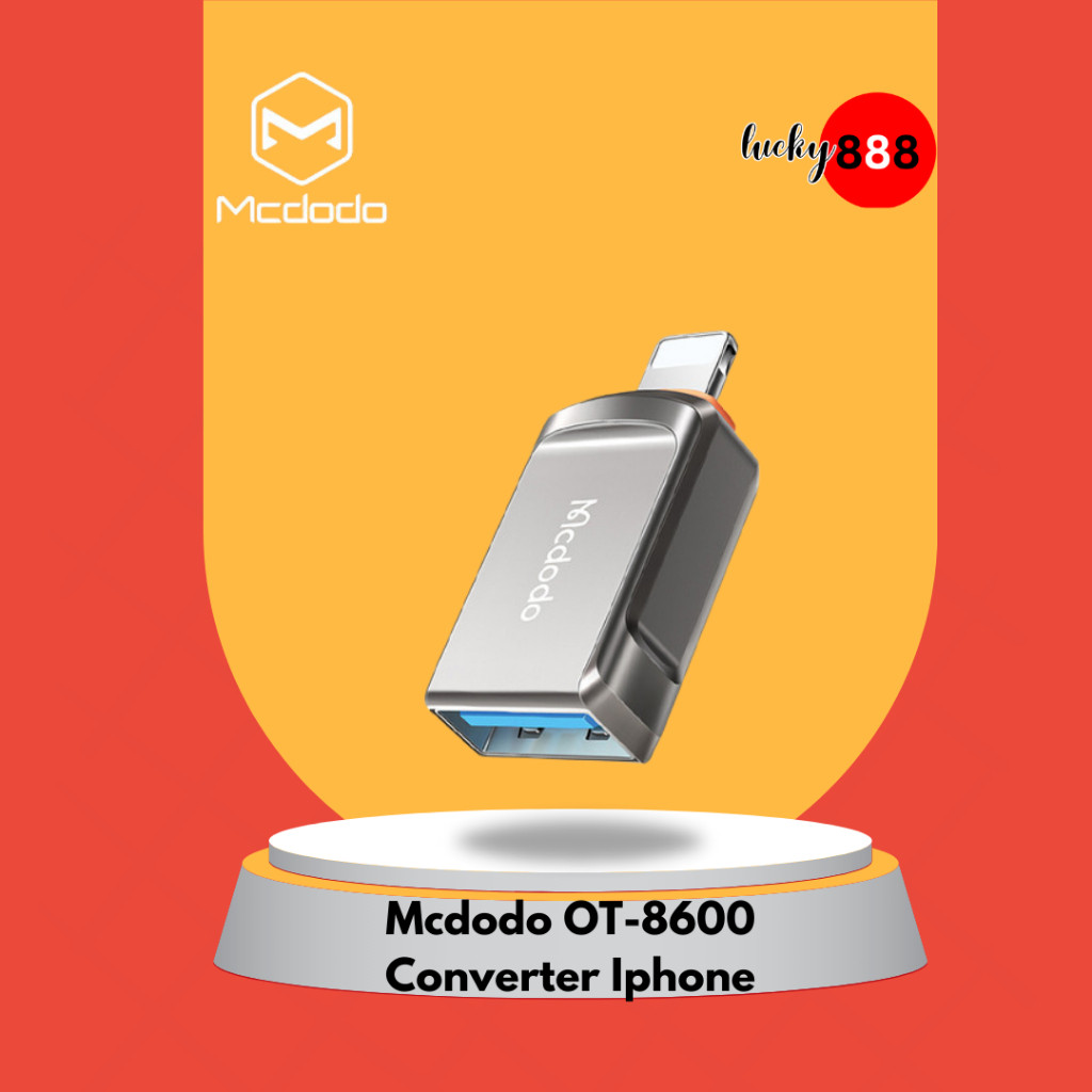 Mcdodo OTG Adaptor Converter iPhone Lightning / Android C to USB-A Pindah data iDevice ke Flashdisk 